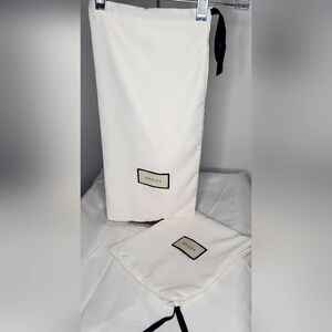 GUCCI -bundle Of 2- dust bag In white- satin feel shoe Bag Brand New 17” x 8” -